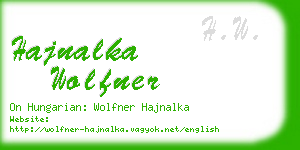 hajnalka wolfner business card